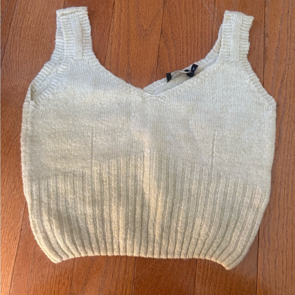 PrettyLittleThing Cream Knit Sleeveless Top